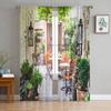 European Courtyard Tulle Sheer Curtains for Living Room Decoration Window Curtain for Bedroom Kitchen Voile Organza Drapes