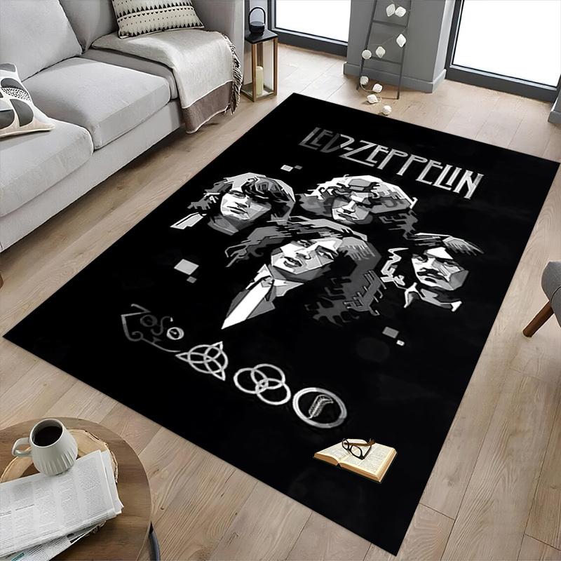 1 шт. Led Zeppelin Домашний Офис, Прочный Полиэстеровый Коврик для Пола с Легкой, Декор для Офиса, Городской Стиль, Нескользящая Основа