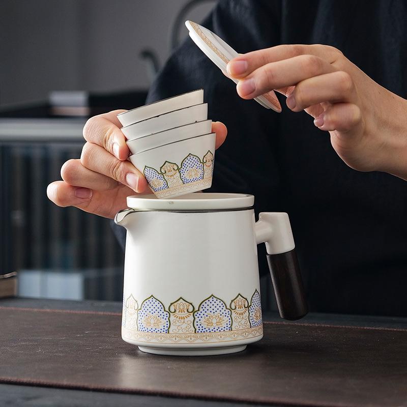 Meishi Kung Fu Travel Tea Set Car Outdoor Travel Portable Simple Tea Pot Enterprise Gift Box
