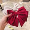 Korean Satin Bow Hairpin for Women - Large Drape Ponytail Clip