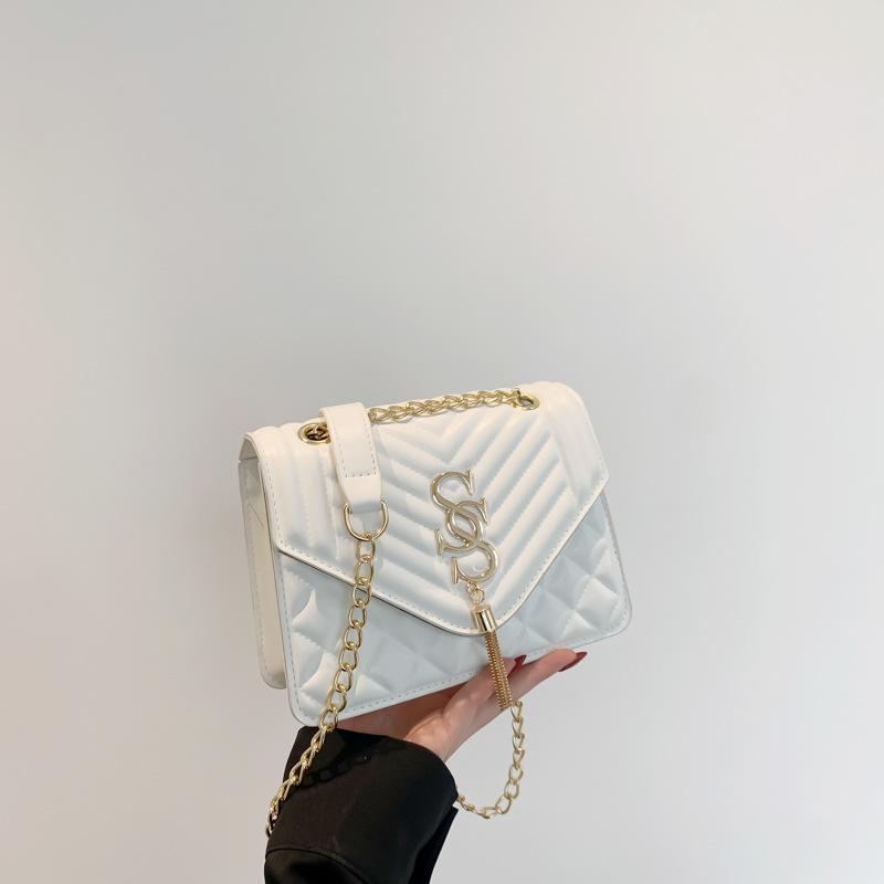 Сумка-цепочка в корейском стиле для женщин на весну и лето, новая модная сумка через плечо на одно плечо, маленькая квадратная сумка с вышитой нитью, женская сумка