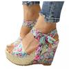 2024women Sandals Lace Leisure Women Wedges Heeled Women Sandals Summer Sandals Party Platform High Heels Shoes Woman