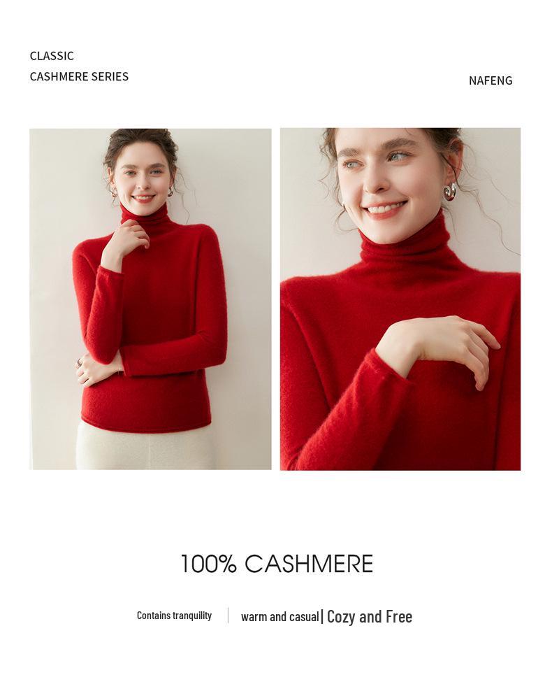 Women's Cashmere Sweater: Autumn/Winter Simple Versatile Pullover Base Layer