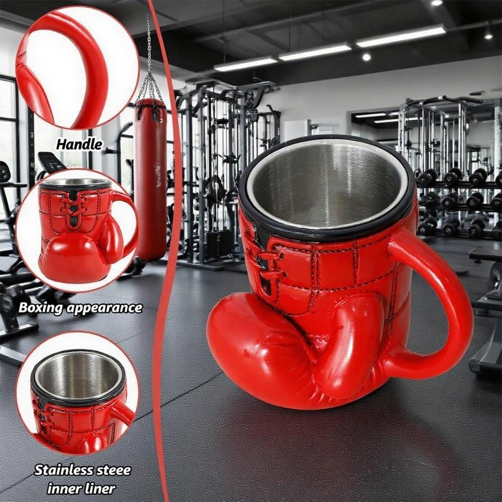 Double Wall Coffee Cup with Handle Water Cup Personalized Boxing Glove Mug  Men Boy Gifts