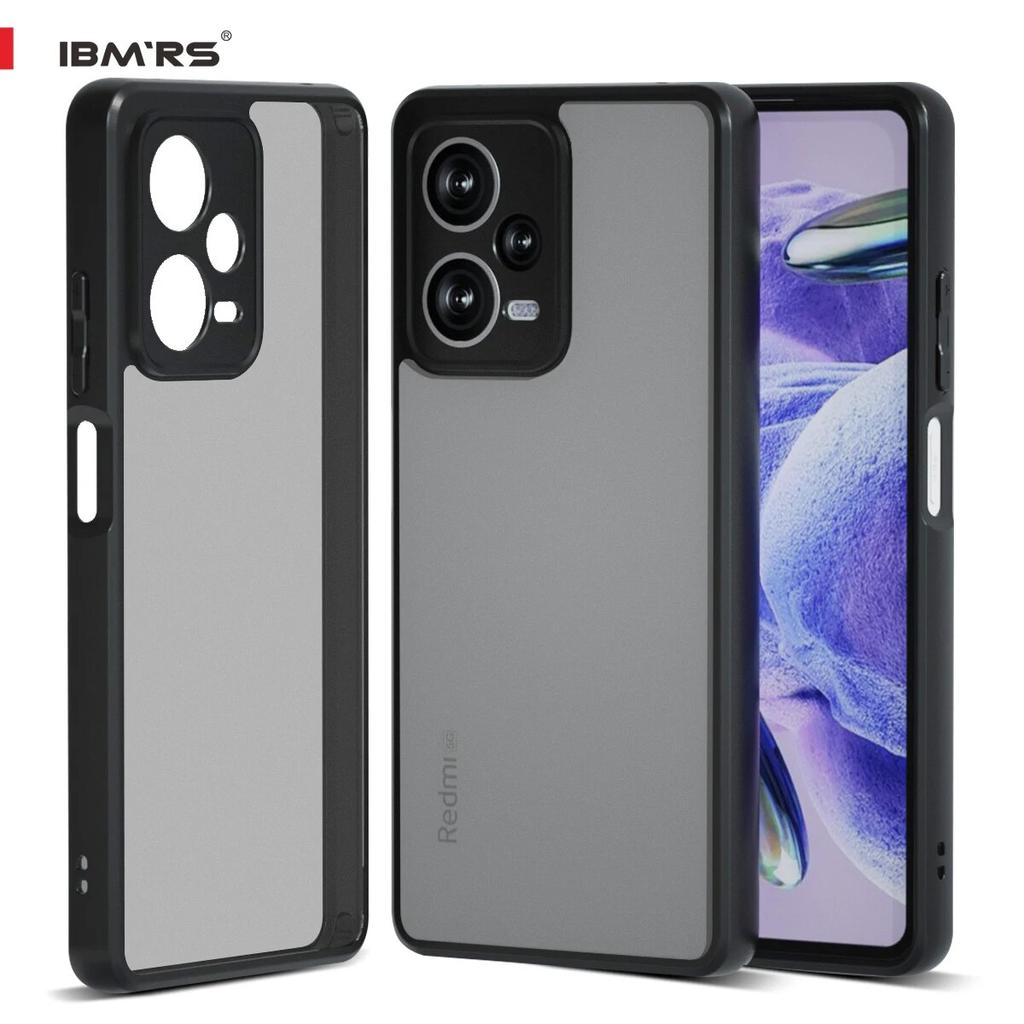 (Comes with Wrist Strap)ibmrs for Xiaomi Redmi Note 12 Pro+  Anti-Fingerprint Camo Case ,matte Clear Transparent Phone Protective Case