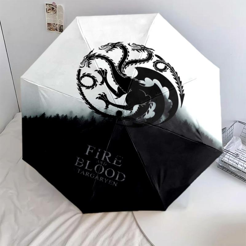 1 шт. Автоматический складной зонт - Мультяшный узор, Портативная и складная конструкция с 24 спицами, Рождественские и новогодние подарки