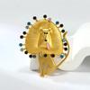 Vintage Banquet Clothes Metal Pin Irregular Glaze Badge Pin  Clothes Accessories