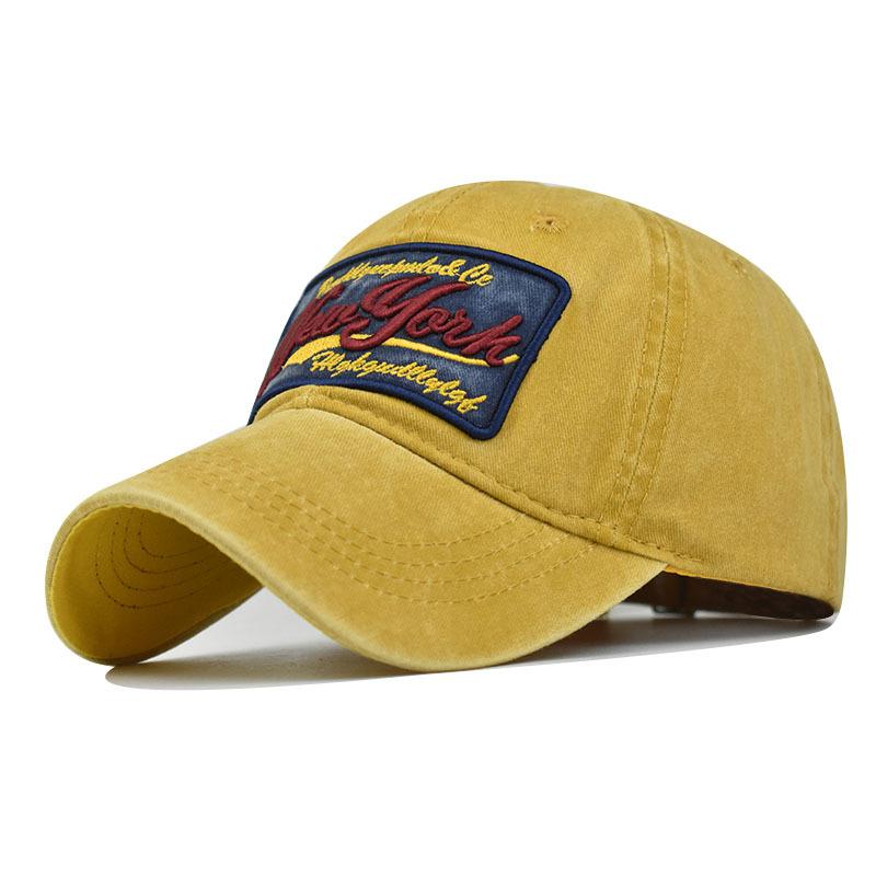 Хлопковая бейсболка New YORK с вышивкой крупными буквами, выстиранная и состаренная уличная солнцезащитная шляпа