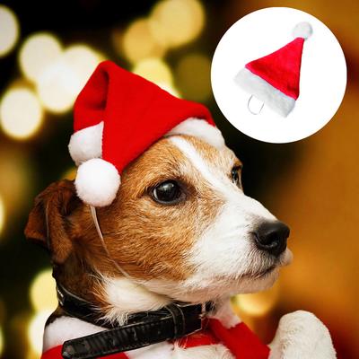 Новые рождественские украшения на 2019 год Шапка для питомца Рождественская шапка Шапка для собаки Плюшевая шапка