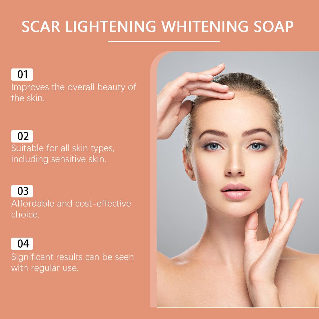 Отбеливающее и удаляющее шрамы мыло. Мыло для очищения пор и разглаживания морщин эффективно уменьшает пятна и загрязнения на лице и теле.