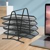 File Storage Rack Multi-layer Metal Sliding File Shelf Sturdy Desktop Document Organizer for Home School Office