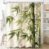 Creative Bamboo Shower Curtain - HD Printed Waterproof Bathroom Curtain Natural Bamboo Leaf Pattern Home Decor