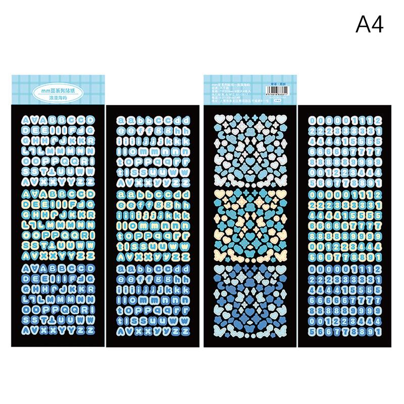 4Sheets Laser Bling Letter Gift Alphabet Sticker Decorate Photocard Scrapbooking Diy Photo Album Stationery Supplies Kid Sticker