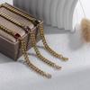 Personalized Inlaid square Colored Zircon Titanium Steel Jewelry Stainless Steel Thick Chain Simple Women's Bracelet