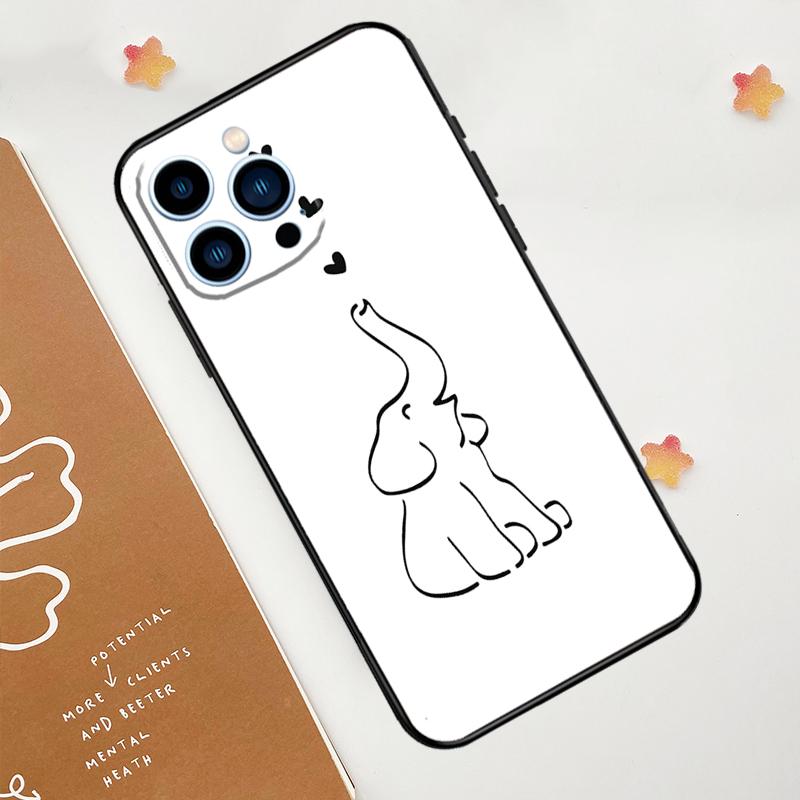 Милый чехол для телефона со слоном для iPhone 17 Pro Max 14 13 12 11 15 16 Pro Max mini 15 Plus 16e 17 Air Funda