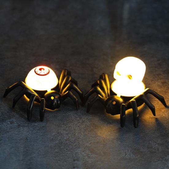 Светодиодный ночник в виде паука, настенная настольная лампа с изображением паука, мини-лампочка с жуткой атмосферой на Хэллоуин