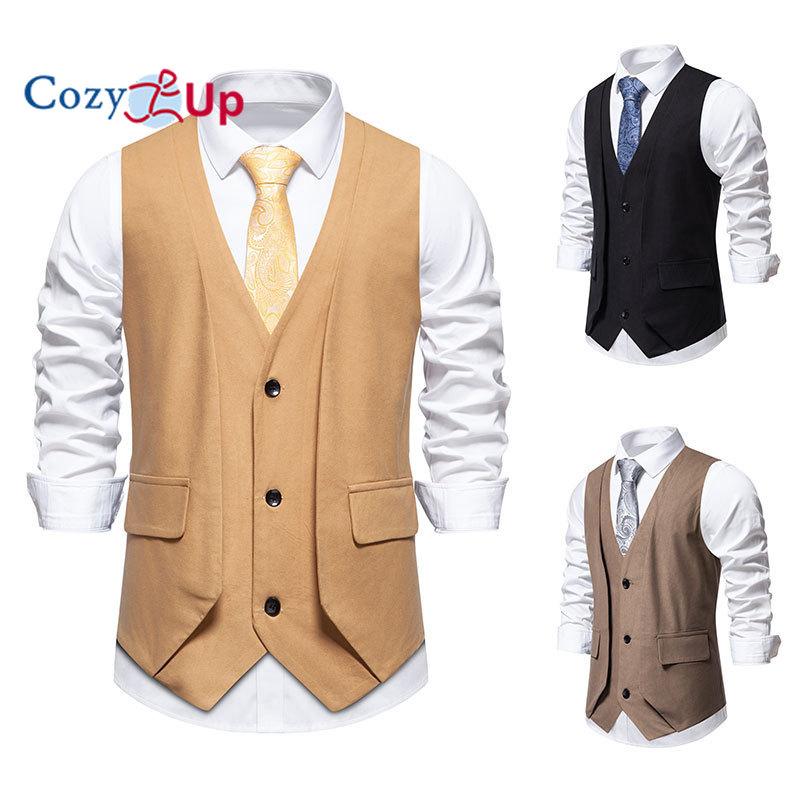 Уютный мужской формальный модный жилет, многослойный жилет, деловой костюм, жилеты для свадьбы