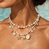 Starfish Mold Necklace Chain Imitation Pearl Shell Pendant Holiday Decor  Island Vacation