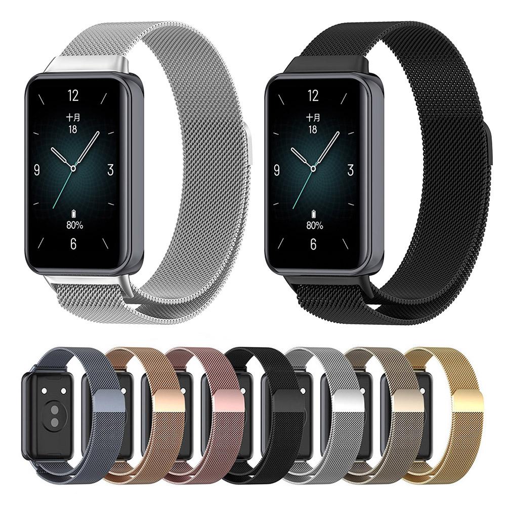 Миланская петля для Huawei Honor Band 9, сетчатый браслет из нержавеющей стали, ремешок для браслета