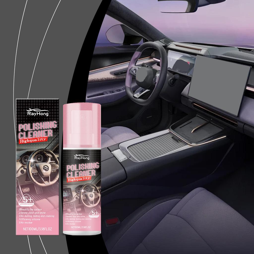 Rayhong Car Interior Polishing Agent Car Leather Interior Maintenance Cleaning Care Polishing Renovation Agent less