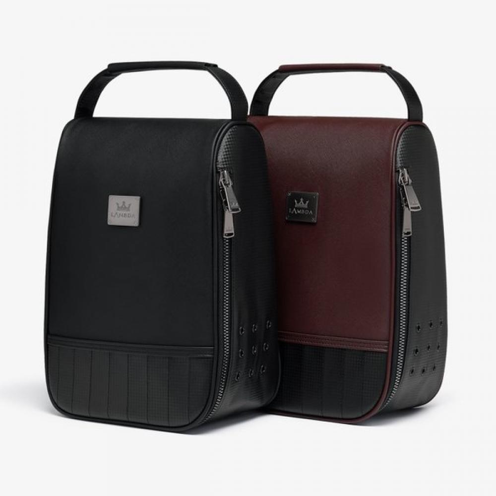 Lambda Saffiano Golf Shoe Bag Carbon Black 26801