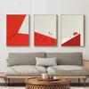 Эстетичная Минималистичная Красная Картина Принт Современная Идея Гостиная Домашний Декор Холст Скандинавский Нордический Абстрактный Стиль