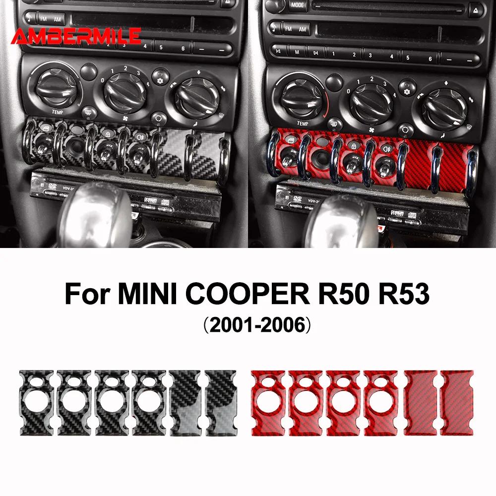 Real 3D Soft Carbon Fiber Sticker For Mini Cooper R50 R53 2001-2006 Headlight Door Switch Panel Cover Interior Upgrade Decor Kit