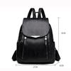Women's Flap Backpack Solid Color PU Leather Large Capacity Female Daypack Backpack Rucksacks Casual Travel School Bag