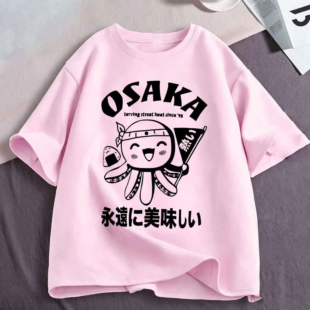 Japanese Osaka Dotonbori Drunken Octopus Funny Meme T Shirts Men's Women Clothing Cotton Casual Oversized Short Sleeve T-shirts