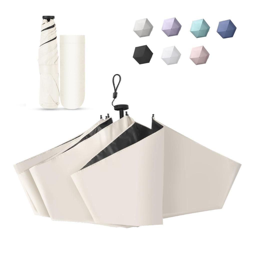 UIJAMN Ultra Fully For Both Sunny and Rainy Only Folding UV Light Wind and Water Protects Against Rainy Comes with Storage Compact and Unisex Parasol,