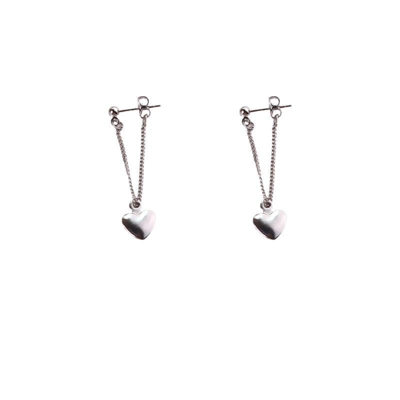 ANENJERY Серьги-гвоздики с кисточками и сердечками для женщин, нишевые простые висячие серьги на спине, оптовая продажа