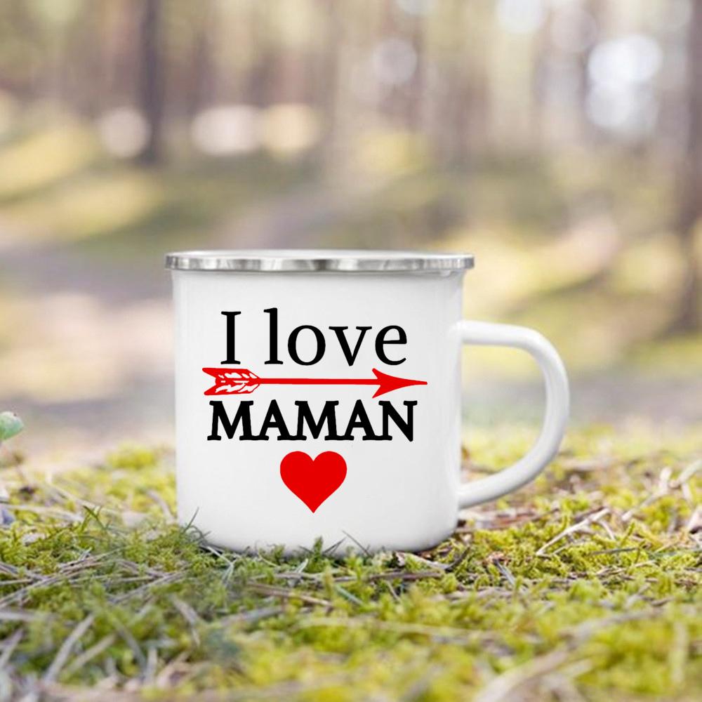 Best Mom In The World Print Mug Drinks Milk Cup Enamel Handle Mugs Creative Coffee Cups Handle Festive Birthday Gifts for Mother