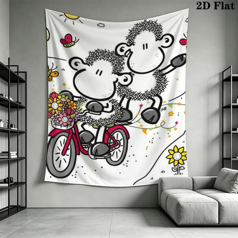 Sheepworld Wall Tapestry Aesthetic Wall Hanging Printed Fabric Blanket Decorative Tapestries for Bedroom Living Room Home Decor