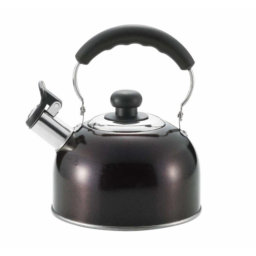 Bestco Whistling Stainless Induction Delicious Kettle, 2.4L, Steel, Compatible, Black, NQ-0027,