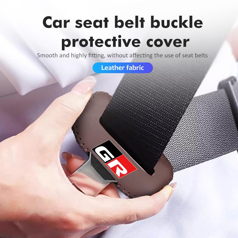 MZD1 For Toyota Car Seat Belt Buckle Plug Leather Car Seat Belt Clip Protective Covers Crown GR Corolla YARIS Auris C-HR Hilux Vios