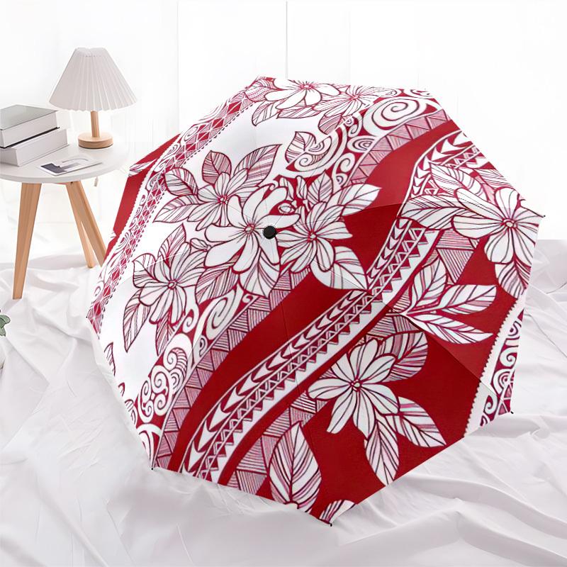 Elegant Floral Automatic Folding Umbrella Lightweight Retractable Design For Outdoor Travel And Festive Giftingt10