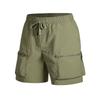 Summer Men's Five Quarter Pants Workwear with Multiple Pockets, Summer Quick Drying Casual Sports Shorts, Zipper Shorts
