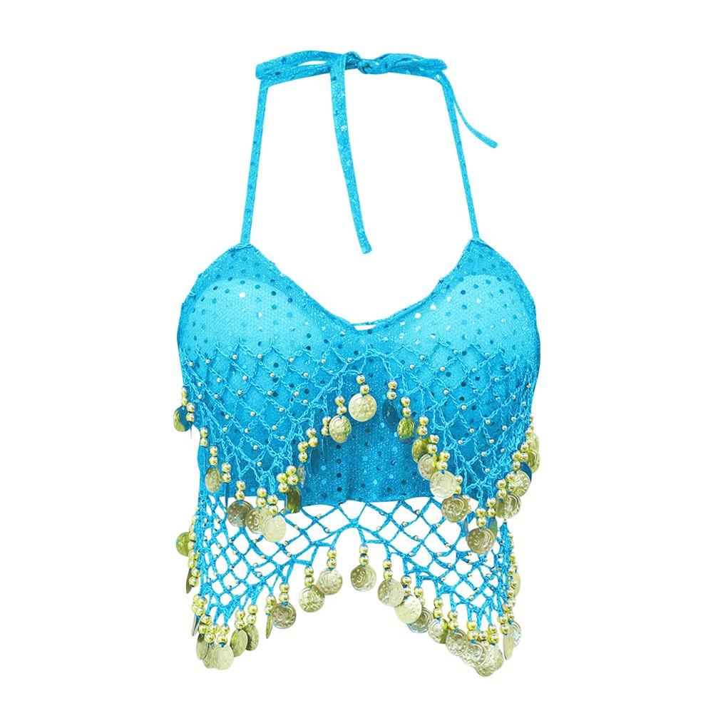 Tassel Latin Dance Top Shiny Stage Performance Top Charming Sequins Crop Top  Festivals
