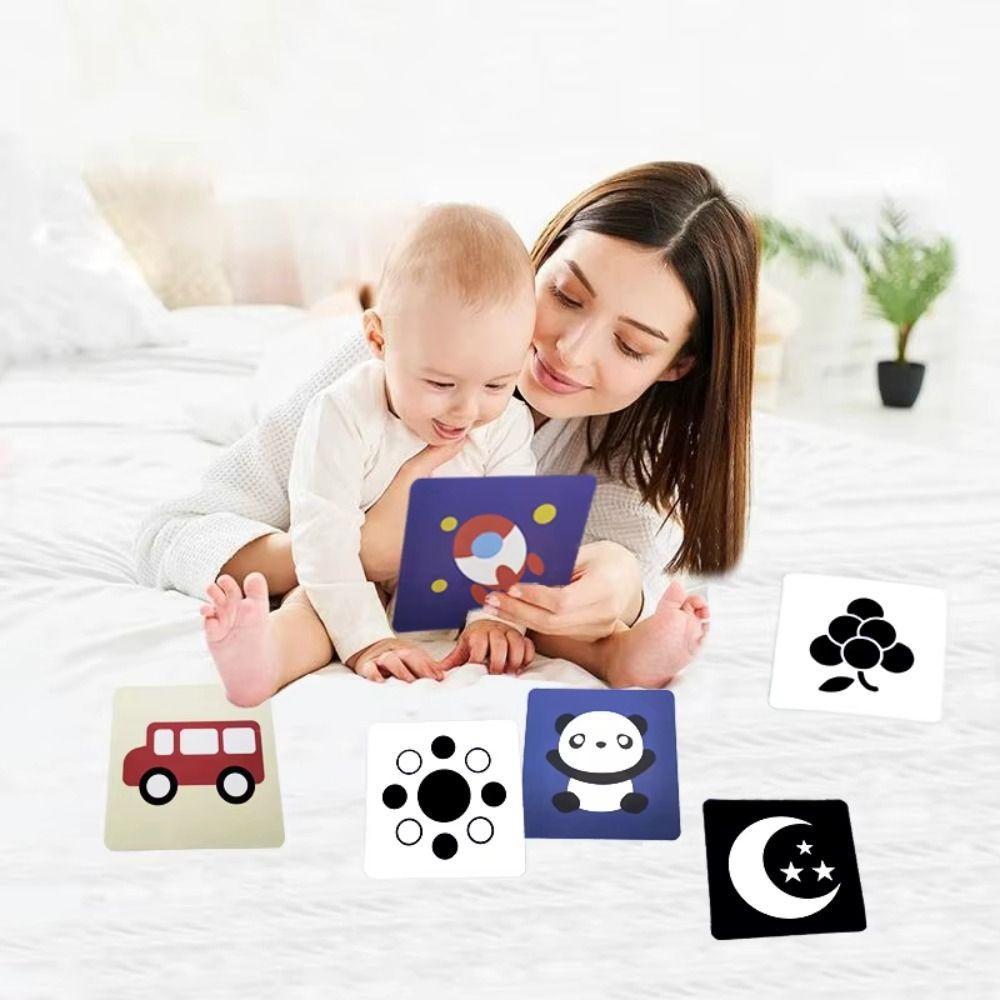 Montessori Baby Visual Stimulation Cards Sight Games Baby Flash Cards  Visual Development