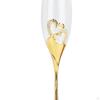 Champagne Flute Glassware Hand Blown Heart Shaped Toasting Cups Goblet Cocktail Glass Elegant for