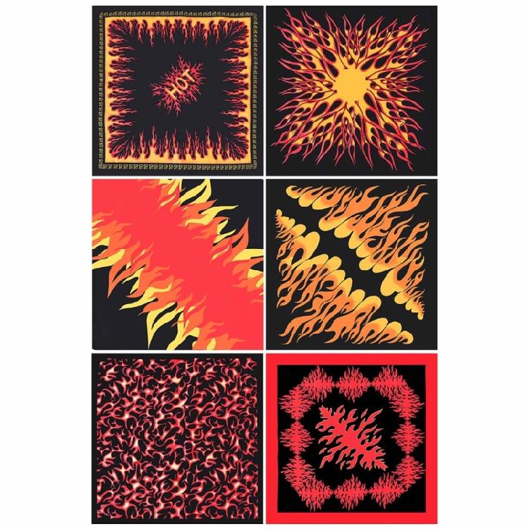 12 шт. Повязка на голову для бега и танцев, Хип-хоп, Шарф для волос, Красивый узор, Квадратный декоративный шарф, Аксессуары для костюма