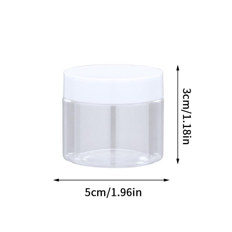 5Pcs Travel Face Cream Jar Empty Plastic Cosmetic Makeup Bottle 20Ml 30Ml 50Ml Transparent Storage Container Refillable Bottles