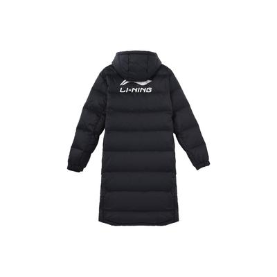 Li-Ning Длинная куртка с капюшоном и принтом логотипа в виде буквы, унисекс, черная AYMS005-1