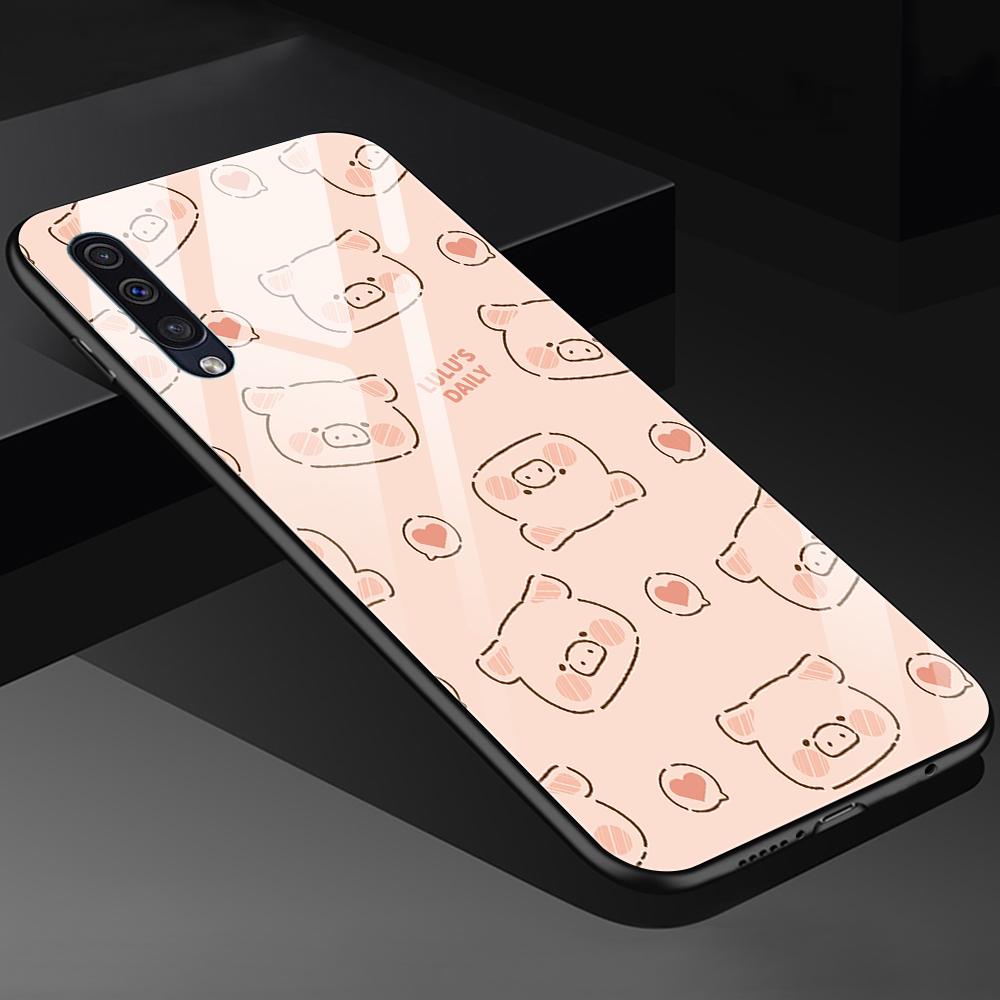 Чехол с изображением милого поросенка для Samsung Galaxy A52 A71 A72 A70 A73 A53 A13 5g A03 A22 A21s A03 Core A42, крышка из закаленного стекла