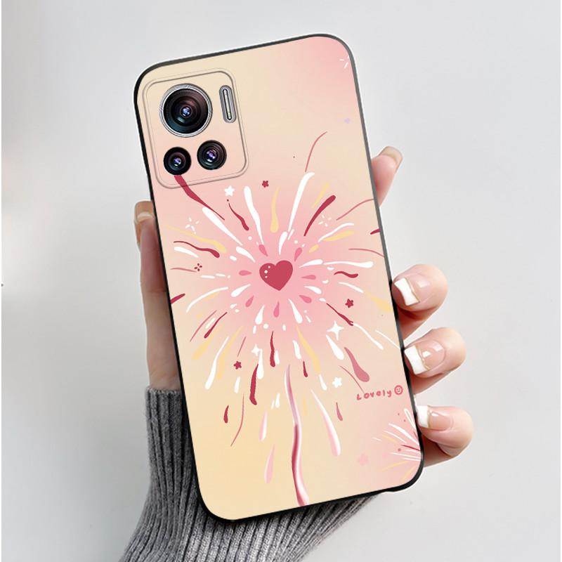 Casing For Motorola Edge 30 Ultra / Edge X Cover Aesthetic Fashion Cute Cat Astronaut Black Soft Silicone Shockproof TPU Case