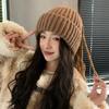 Новая шапка женская милая вязаная шапка из шерсти с плетением «косичка», однотонная универсальная зимняя шапка от холода