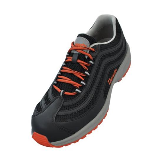 Donkel Dynasty Light Safety Breathable Resin Toe JSAA Class Size 23 Shoes, Sneakers, Lightweight, Mesh, High-Tech Cap, B, DL-27, Men's, Black/Orange,