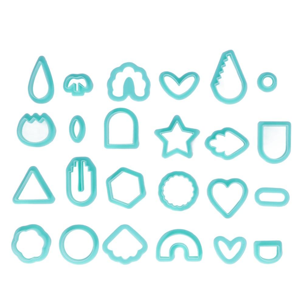 24pcs Green Clay Earring Cutters Various Shapes Boho Clay Cutters  Earrings Making