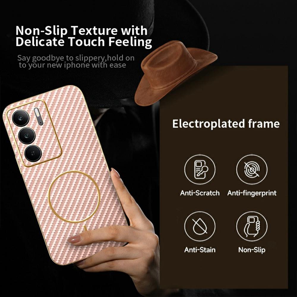 For Realme C75 4G/C75x Phone Case Carbon Fiber Textured Electroplated TPU Back Cover