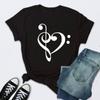 2025 New Women T Shirt Music Note Printed Tshirt Female Summer Casual Short Sleeve O-neck T-shirt Tops Tops for Women